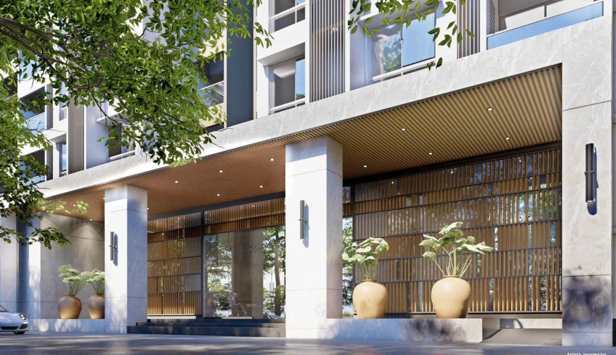 Evergreen at Prestige Raintree Park tower lobby